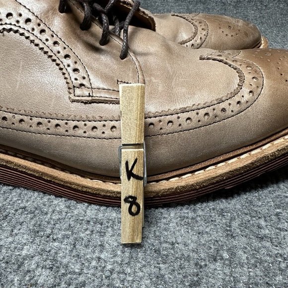 Allen Edmonds Shannon Drive Oxford Shoes Mens 10 Tan Distress Leather Wingtip - Picture 11 of 11